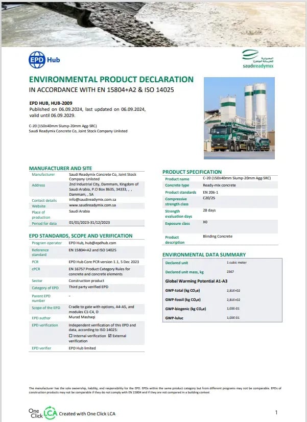 example epd for ready-mix concrete